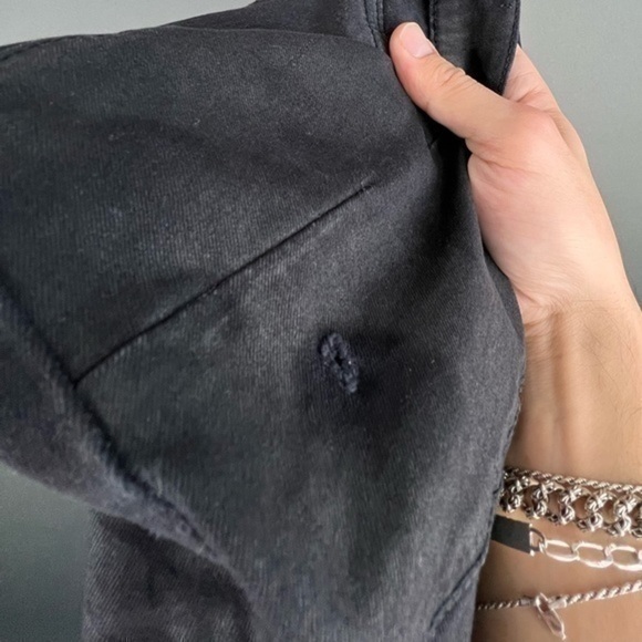 Rare Designer Black Crash Moto Jeans Balmain Style Ribbed Darted Denim 💨 - Picture 5 of 10